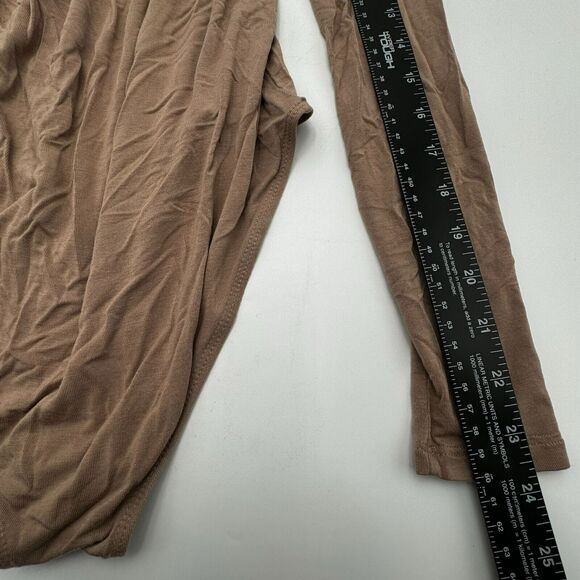 KENDALL & KYLIE | Small Tan Beige Choker Neck Cutout Long Sleeve Bodysuit - Picture 9 of 10